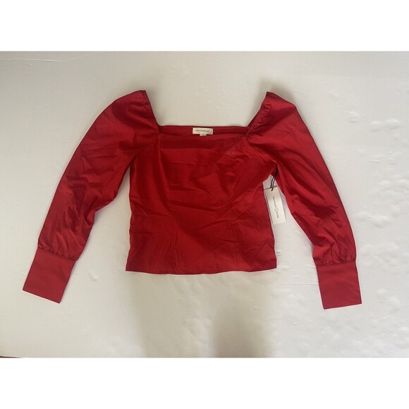 Treasure & Bond Red‎ Long Sleeve Top Size Small NWT Button Accents On Sleeve - Picture 5 of 9
